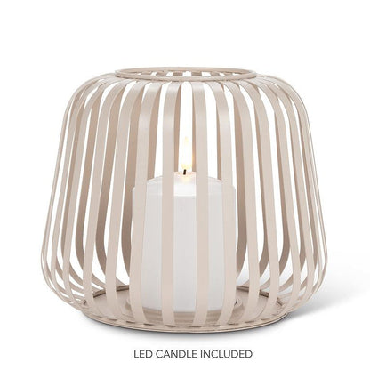 Cage Lantern with LED Light | Sand