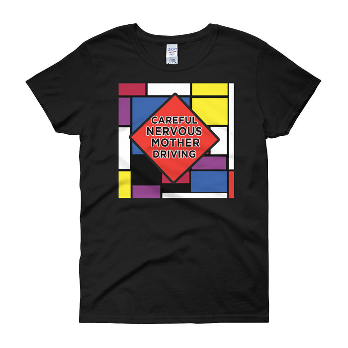 Careful Nervous Mother Driving Women's Short Sleeve T-Shirt