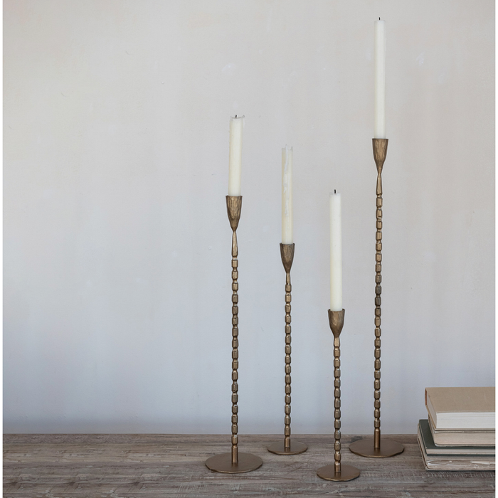 Cast Iron Taper Holders in Brass