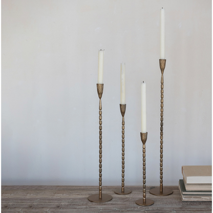 Cast Iron Taper Holders in Brass