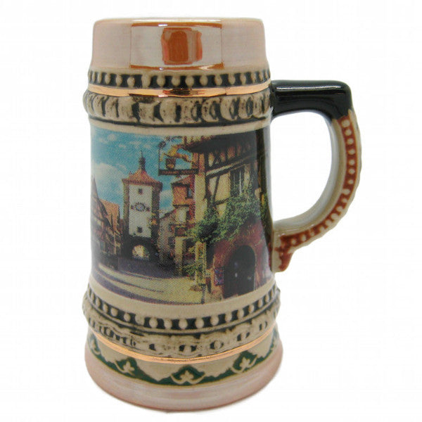 Ceramic Beer Stein German Village Scene Shot - ScandinavianGiftOutlet