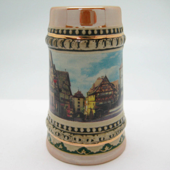 Ceramic Beer Stein German Village Scene Shot - ScandinavianGiftOutlet