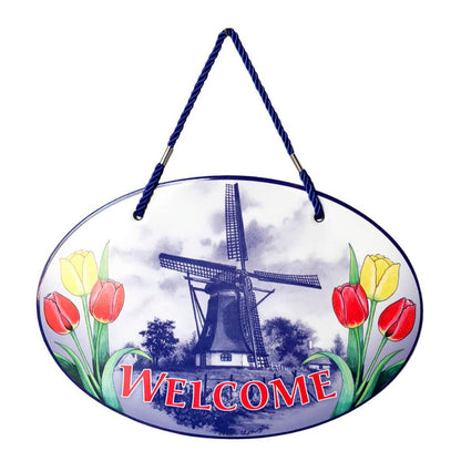 Ceramic Door Signs:  Welcome Windmill - ScandinavianGiftOutlet