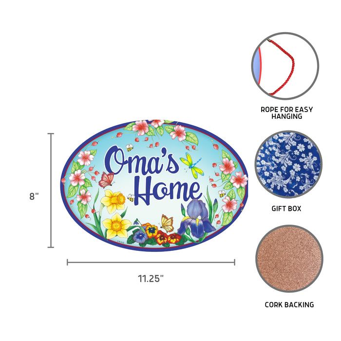 Ceramic German Gift Idea Welcome Sign  "Oma's Home"