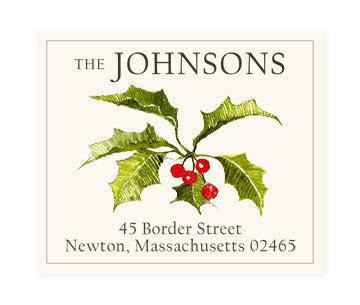 Christmas Holly - Return Address Labels