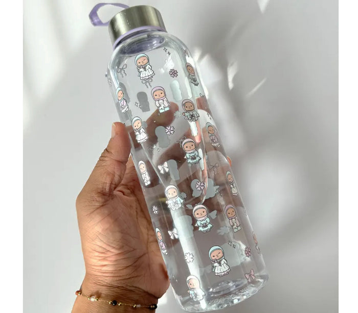 Coquette Pocket Hijabi’s Plastic Water Bottle HUDHUD CREATIONS