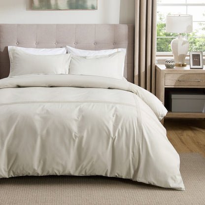 Cotton Embroidered Hotel Duvet Cover Set