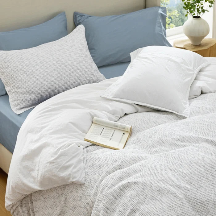 Cotton Waffle Space-Dyed Duvet Cover Set