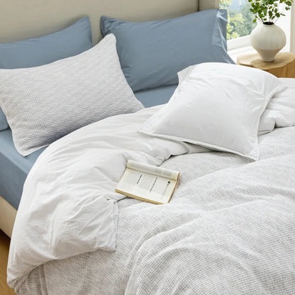 Cotton Waffle Space-Dyed Duvet Cover Set