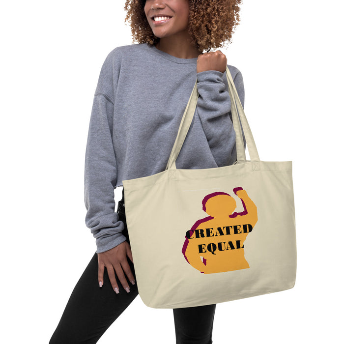 Created Equal Large organic tote bag