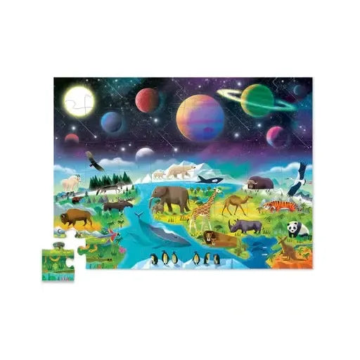 Crocodile Creek 48pc Above & Below Puzzle - Earth and Space-76006-Pumpkin Pie Kids Canada
