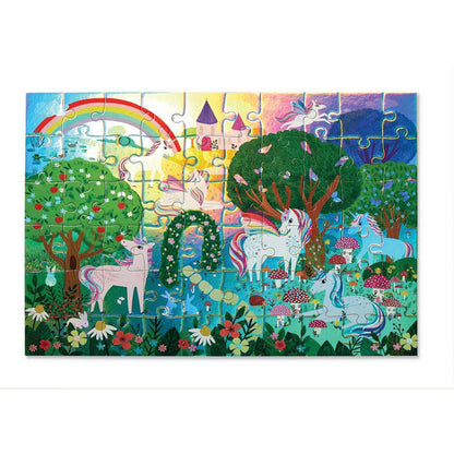 Crocodile Creek 60pc Foil Puzzle - Sparkling Unicorn-79053-Pumpkin Pie Kids Canada