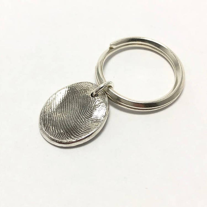 Custom Silver Fingerprint Keyring
