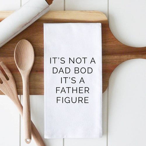 Dad Bod Tea Towel: White