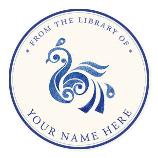 Delftware Peacock - Ex Libris Medallions