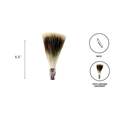 deluxe gamsbart with engraved edelweiss fedora hat pin - ScandinavianGiftOutlet