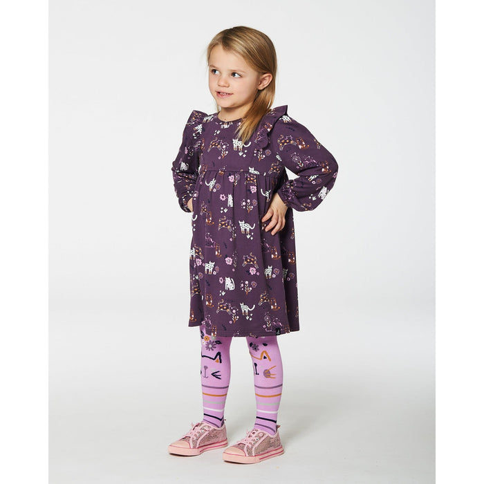 Deux Par Deux Tights - Cat Lavender-G20FT-525 6-12M-Pumpkin Pie Kids Canada