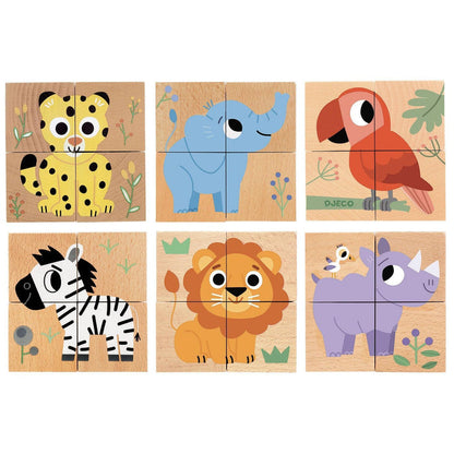 Djeco Wooden Cubes - Wild & Co-DJ01904-Pumpkin Pie Kids Canada