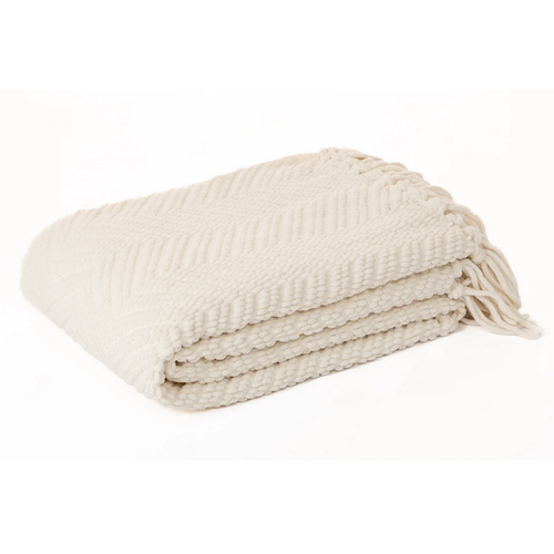 Emy Ivory Chenille Throw