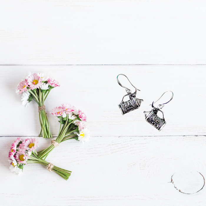 European Beer Stein Silver Plated Earrings Gift Idea