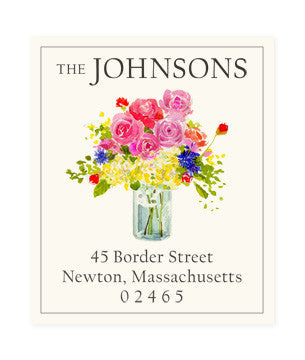Flowers in Glass Jar - Return Address Labels