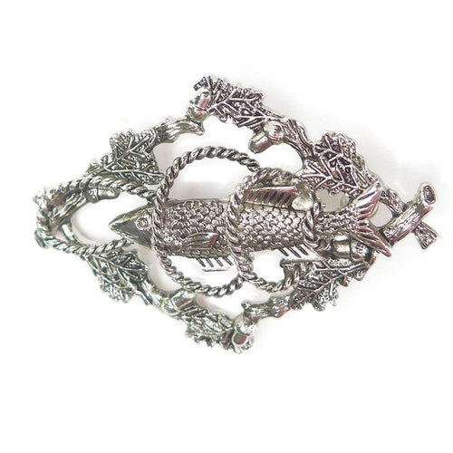German Hunting Collectible Metal Hat Pin With Fish & Ropes - ScandinavianGiftOutlet