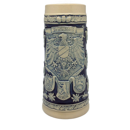 German Stein Coats of Arms Engraved no/Lid - ScandinavianGiftOutlet