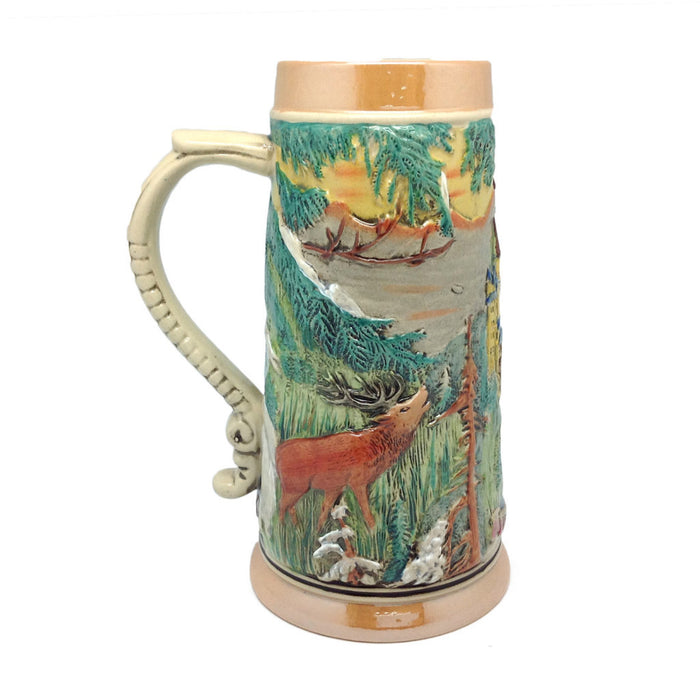 German Stein Ludwig's Castle Engraved no/Lid - ScandinavianGiftOutlet