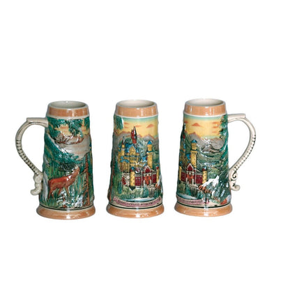 German Stein Ludwig's Castle Engraved no/Lid - ScandinavianGiftOutlet