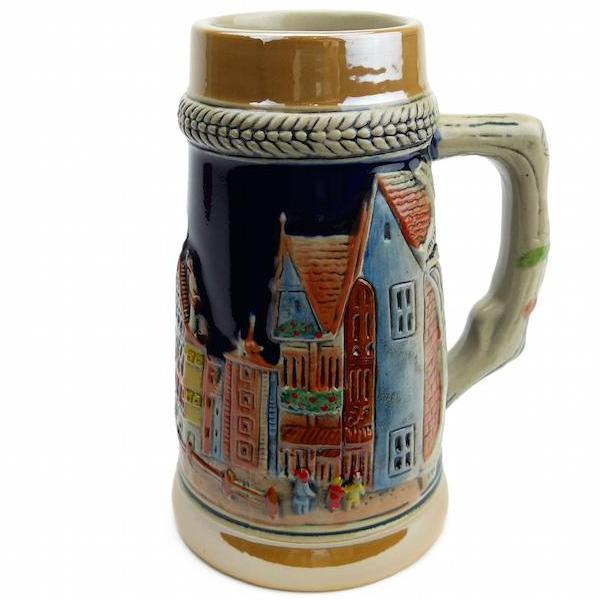German Village Engraved Ceramic .75L Beer Stein - ScandinavianGiftOutlet