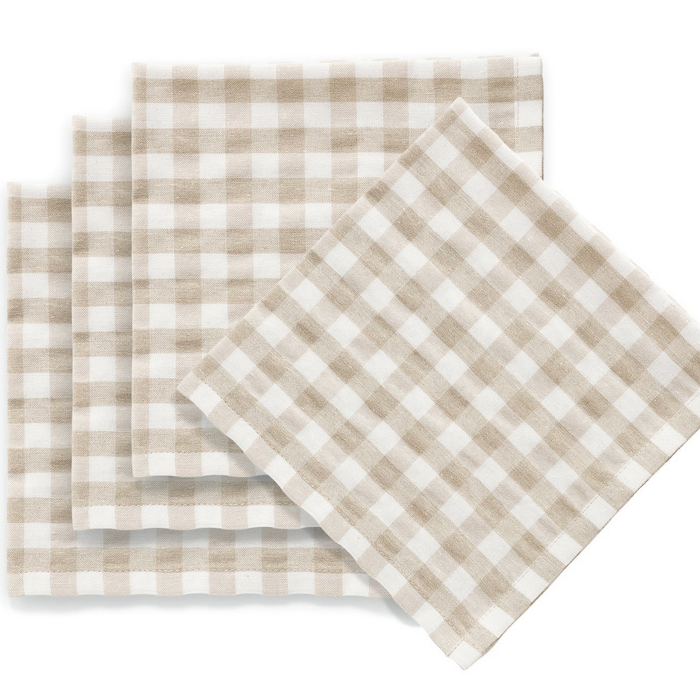 Gingham Napkin Set | Taupe