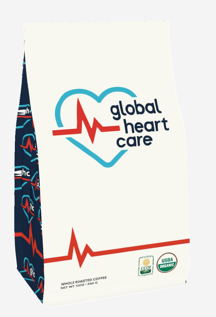 Global Heart Care 12oz private label coffee bag