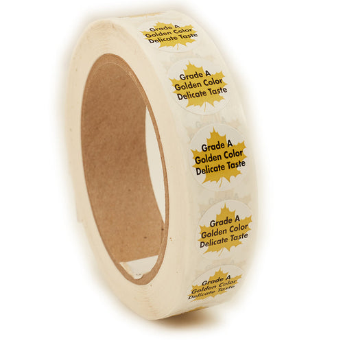 Grade A Golden Delicate Taste Grade Label, Leaf Circle, 1,000/roll