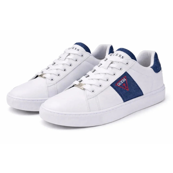 Guess Mens Bertell Sneaker White Blue Multi