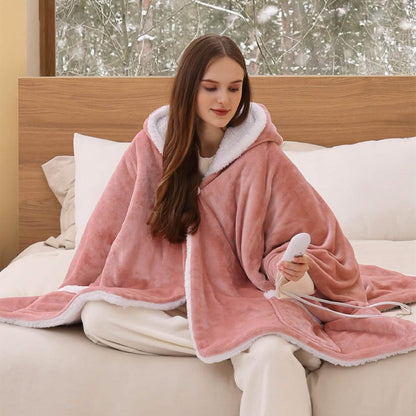 GentleSoft™ Heated Sherpa Fleece Blanket Hoodie