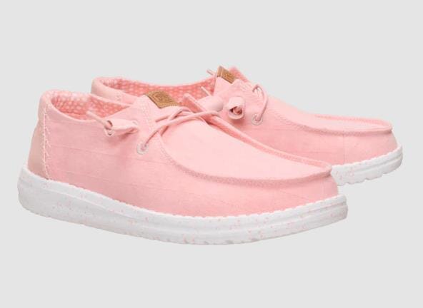 Hey Dude Womens Wendy Chambray Grid Pale Pink | Hey Dude