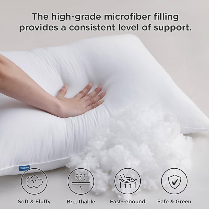 GentleSoft white pillow: hand presses microfiber filling, soft, breathable, fast-rebound, OEKO-TEX certified.