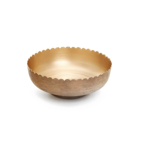 Iron Scallop Edge Brass Bowl
