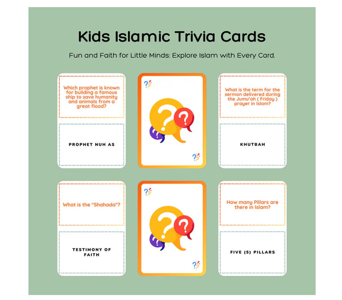 Islamic Trivia - Kids Islamic Trivia Cards UMRASTORE