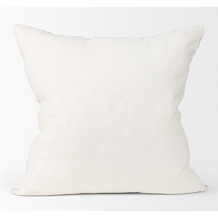 Janelle Cushion in Cream and Indigo