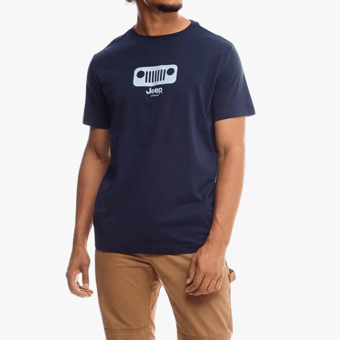 Jeep Mens Basic Grille Logo Short Sleeve Tee Navy | Jeep