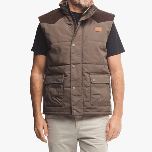 Jeep Mens Bush Gilet Jacket Brown | Jeep