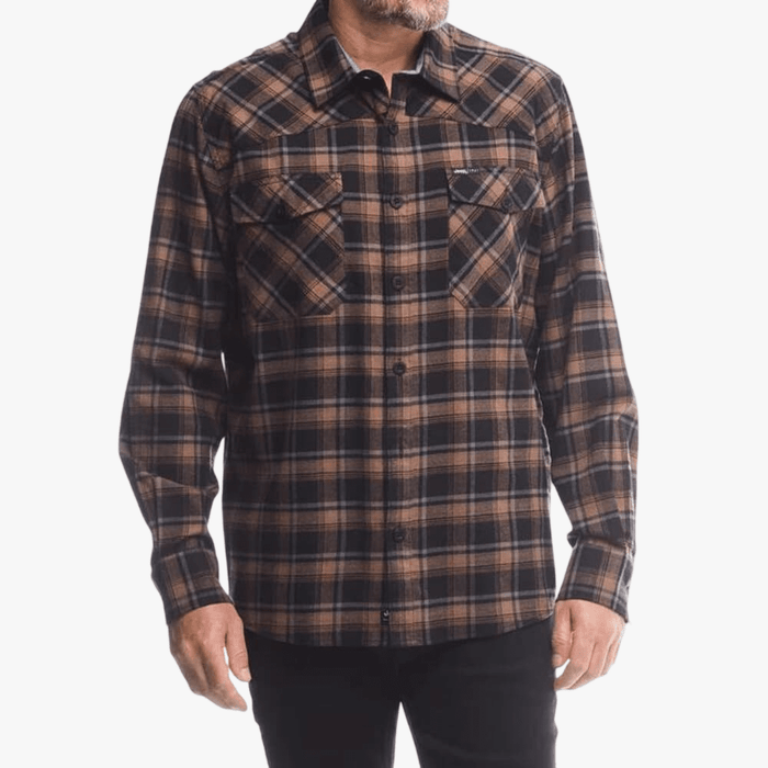 Jeep Mens Light Weight Flannel Shirt Brown | Jeep