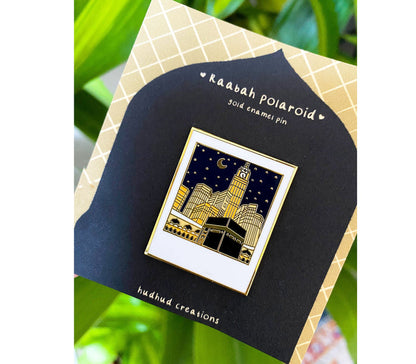 Kaabah Polaroid Gold Enamel Pin HUDHUD CREATIONS