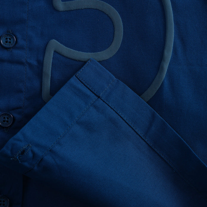 Kids Boys Shirt in Blue with Relaxed Fit, Short Sleeves & Soft Comfortable Fabric