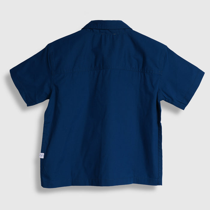 Kids Boys Shirt in Blue with Relaxed Fit, Short Sleeves & Soft Comfortable Fabric