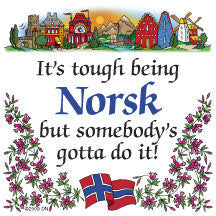 Kitchen Wall Plaques: Tough Being Norsk - ScandinavianGiftOutlet