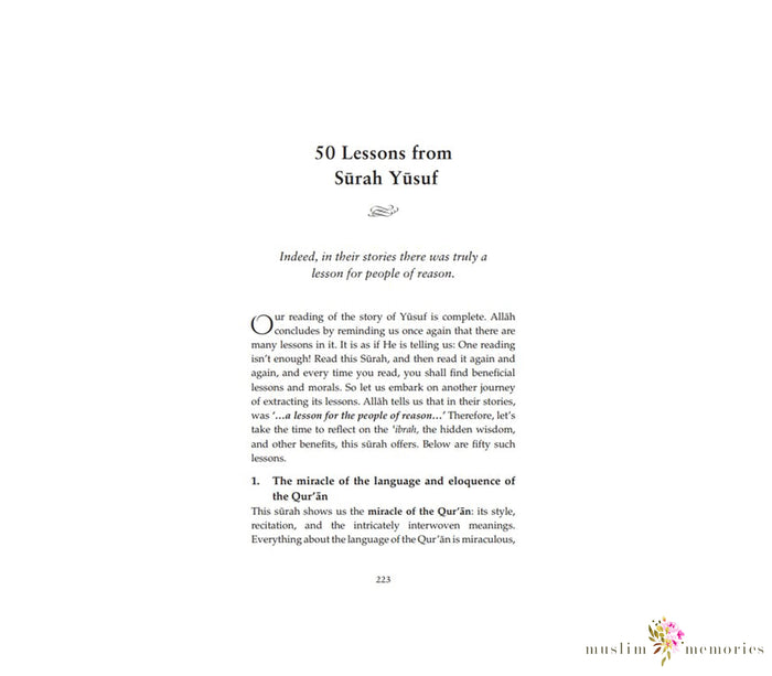 Lessons From Surah Yusuf By Yasir Qadhi Muslim Memories