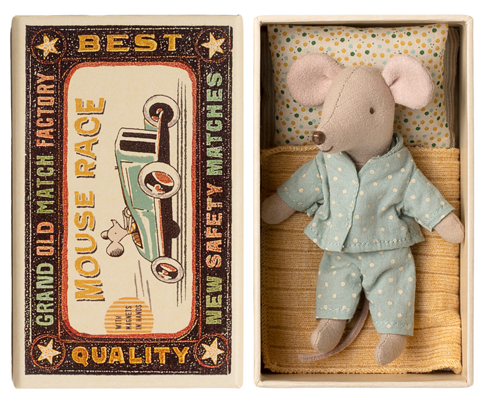 Little brother mouse in matchbox