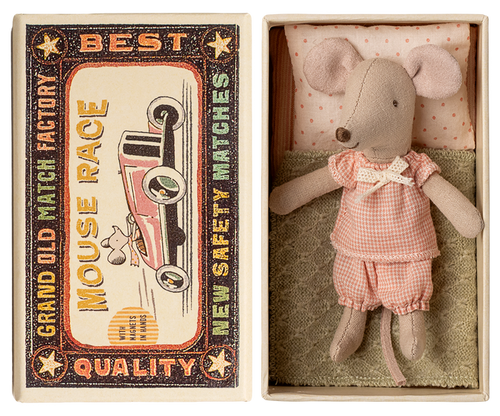 Little sister mouse in matchbox